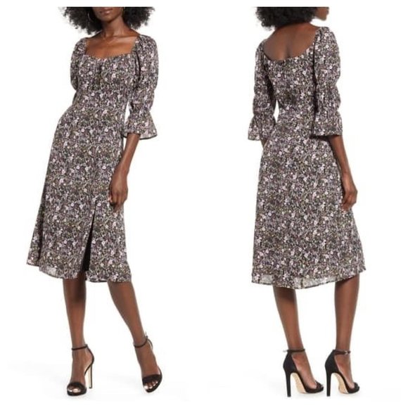 NEW Row A Square Neck Floral Dress Size XS - Picture 1 of 10